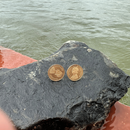 Vintage Gold Coin Studs