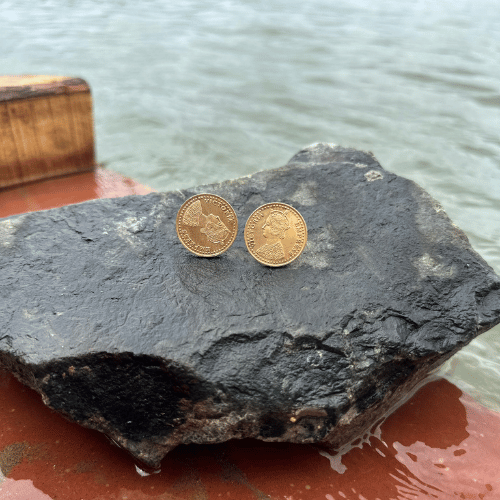 Vintage Gold Coin Studs