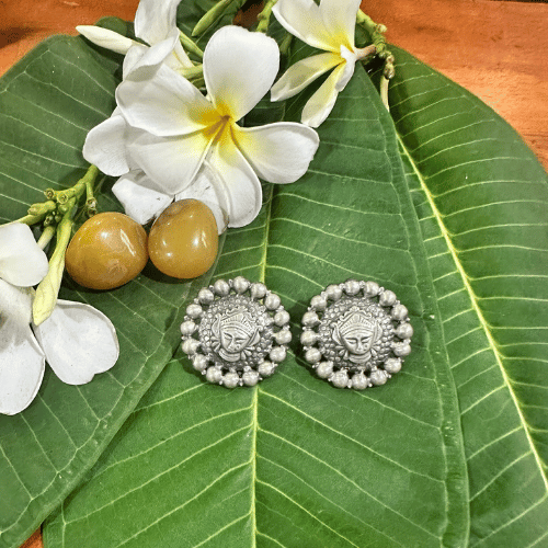 Maa Durga Silver Stud
