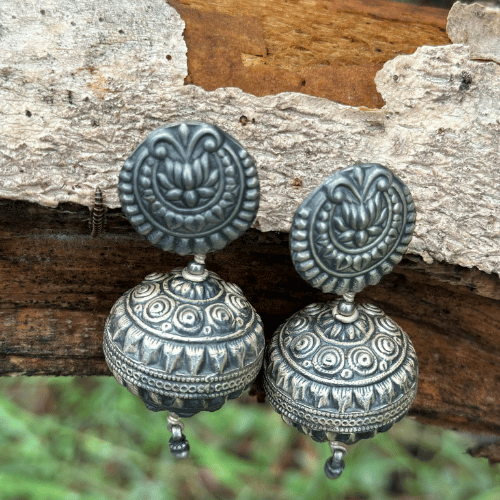 Vintage Floral Balls Jhumki
