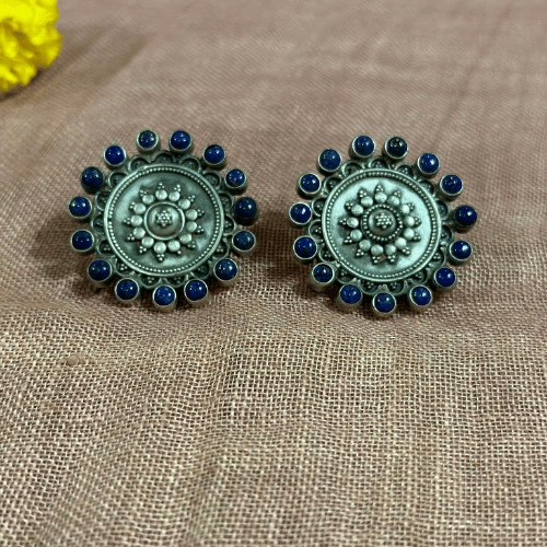 Black Floral Stud