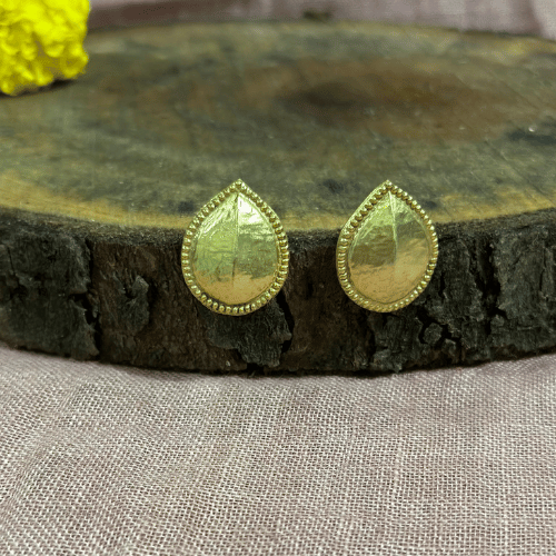 Gold Polish Droplet Stud