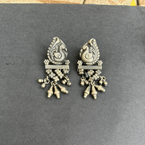 Peacock Silver Dangler