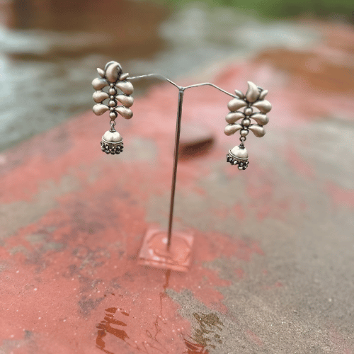 Silver Mango Shaped Jhumka