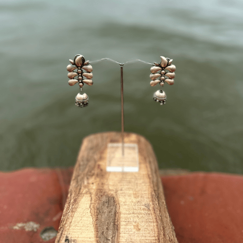 Silver Mango Shaped Jhumka
