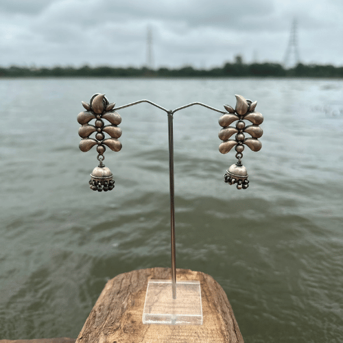 Silver Mango Shaped Jhumka