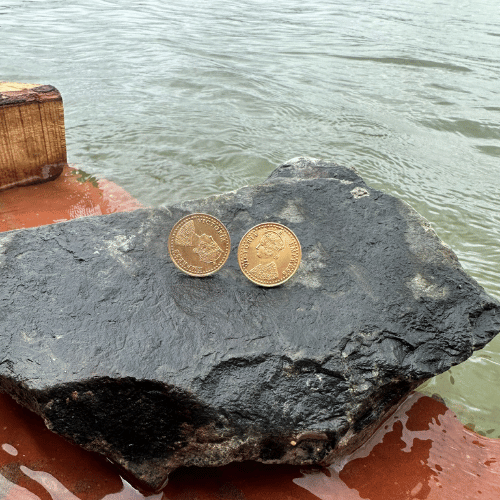 Vintage Gold Coin Studs