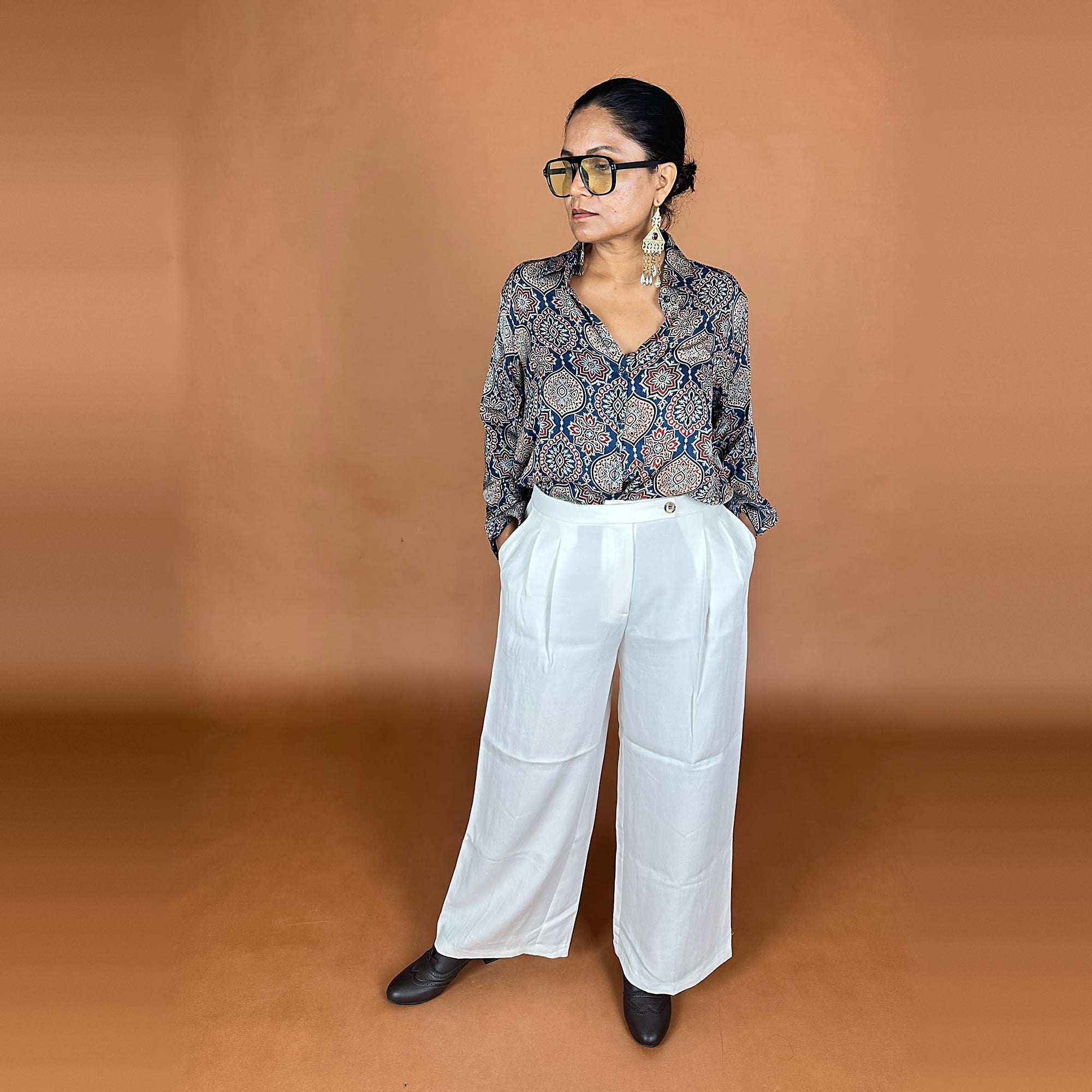 Ajrakh Modal Silk Printed Shirt
