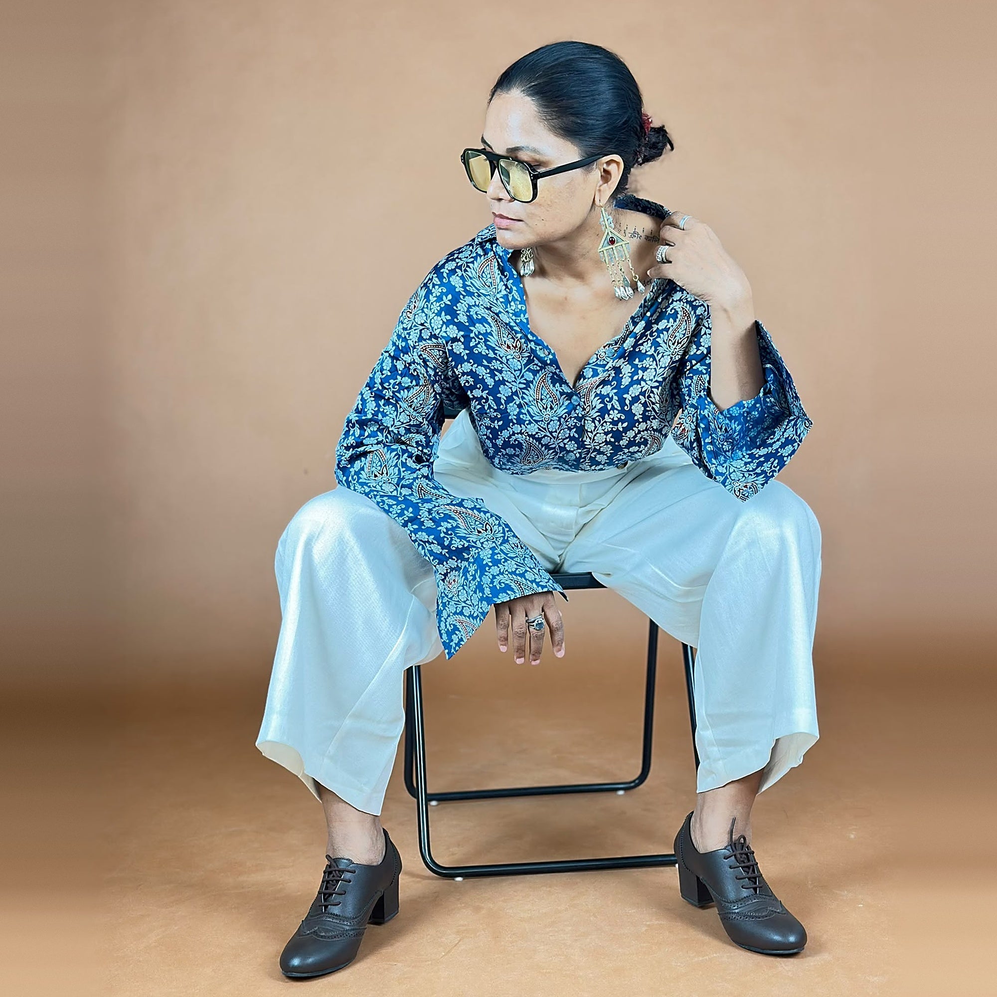 Ajrakh Modal Silk Shirt