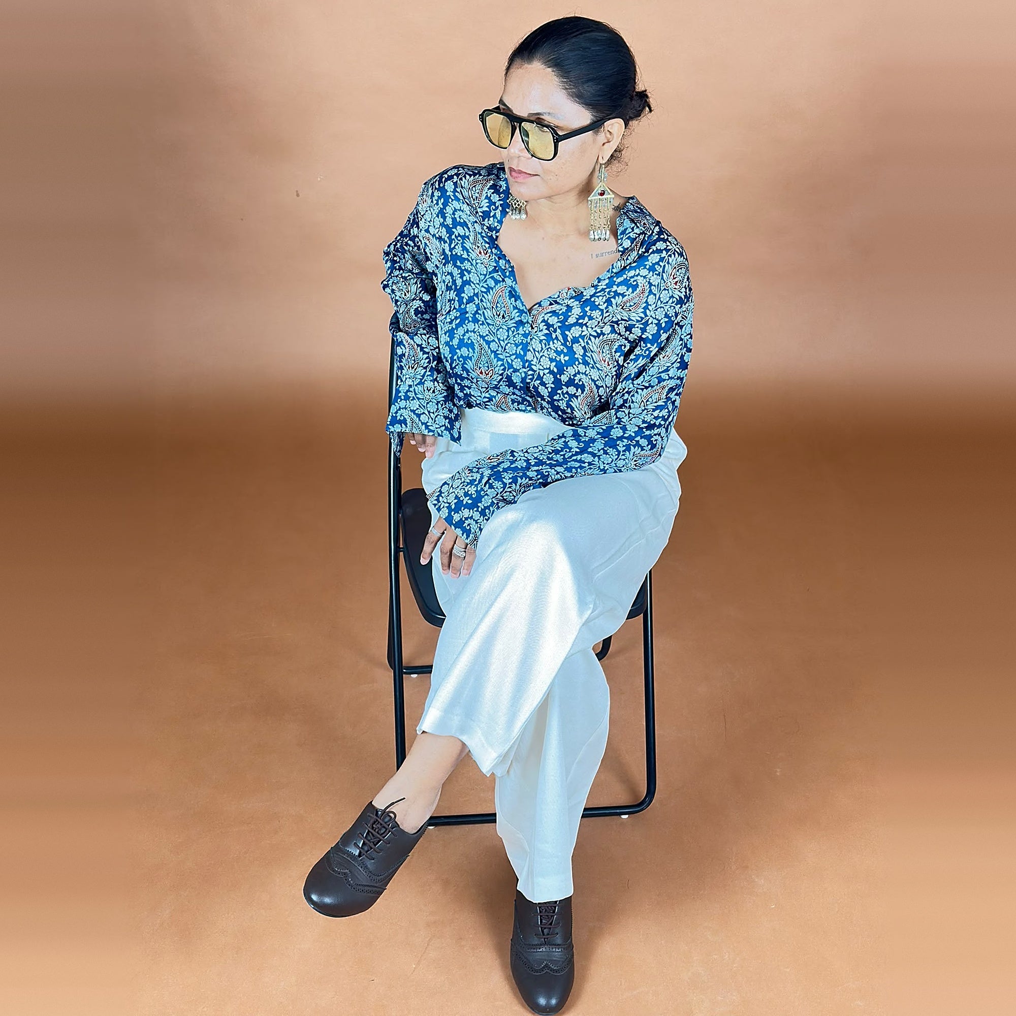 Ajrakh Modal Silk Shirt
