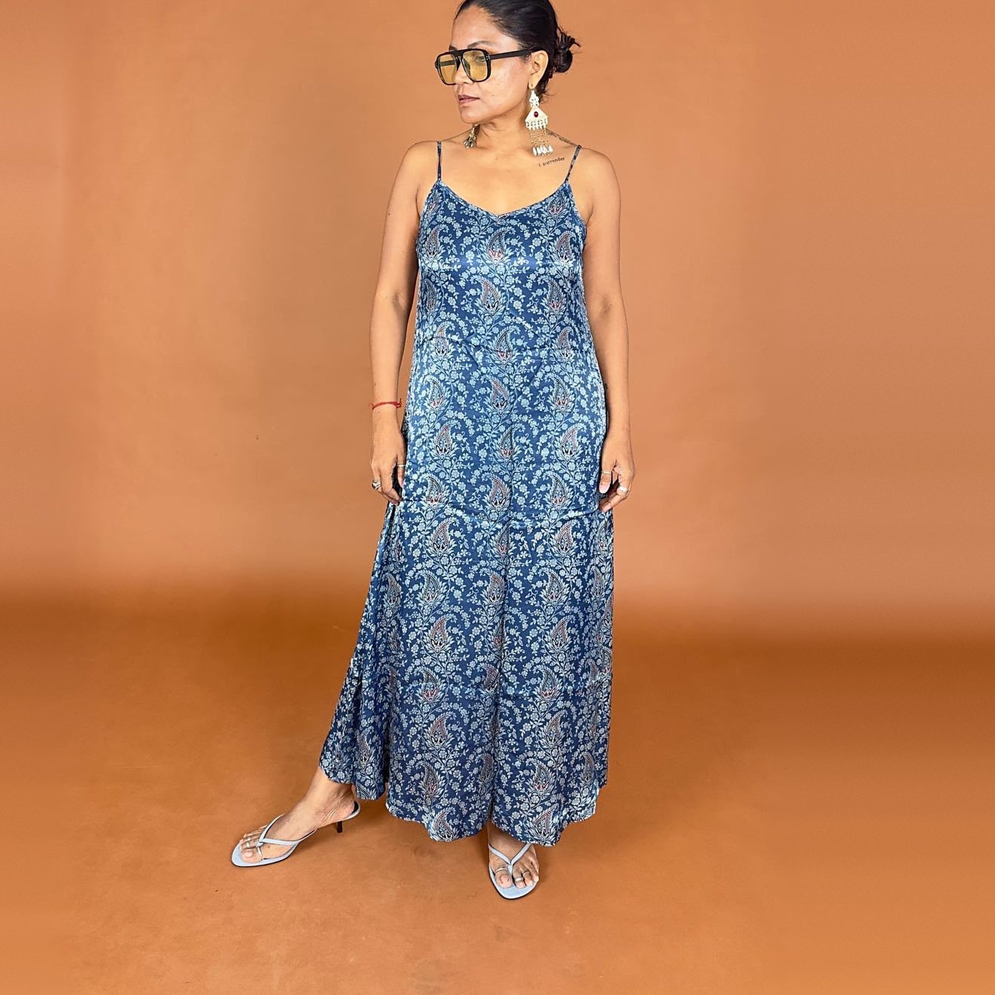Ajrakh modal silk dress