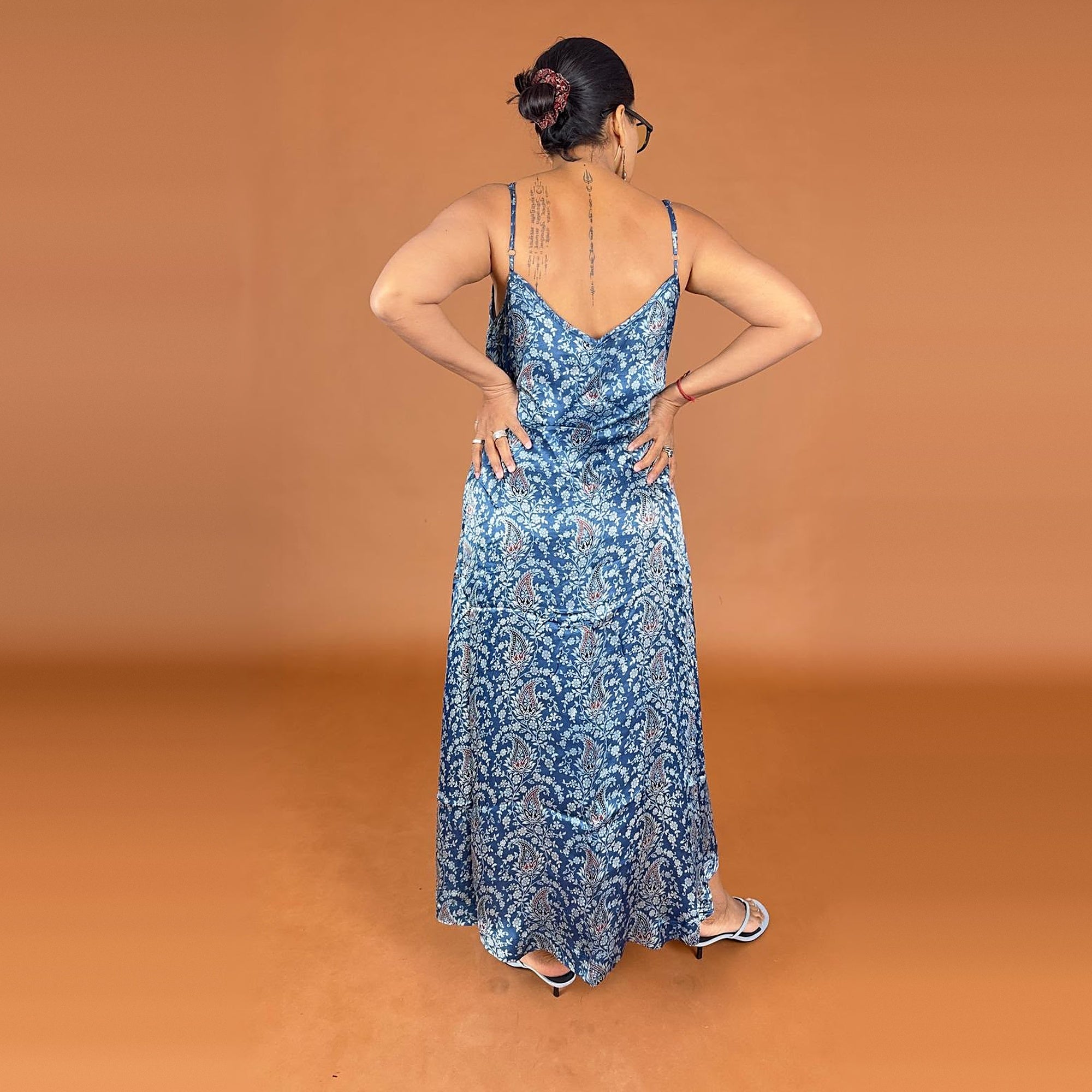 Ajrakh modal silk dress