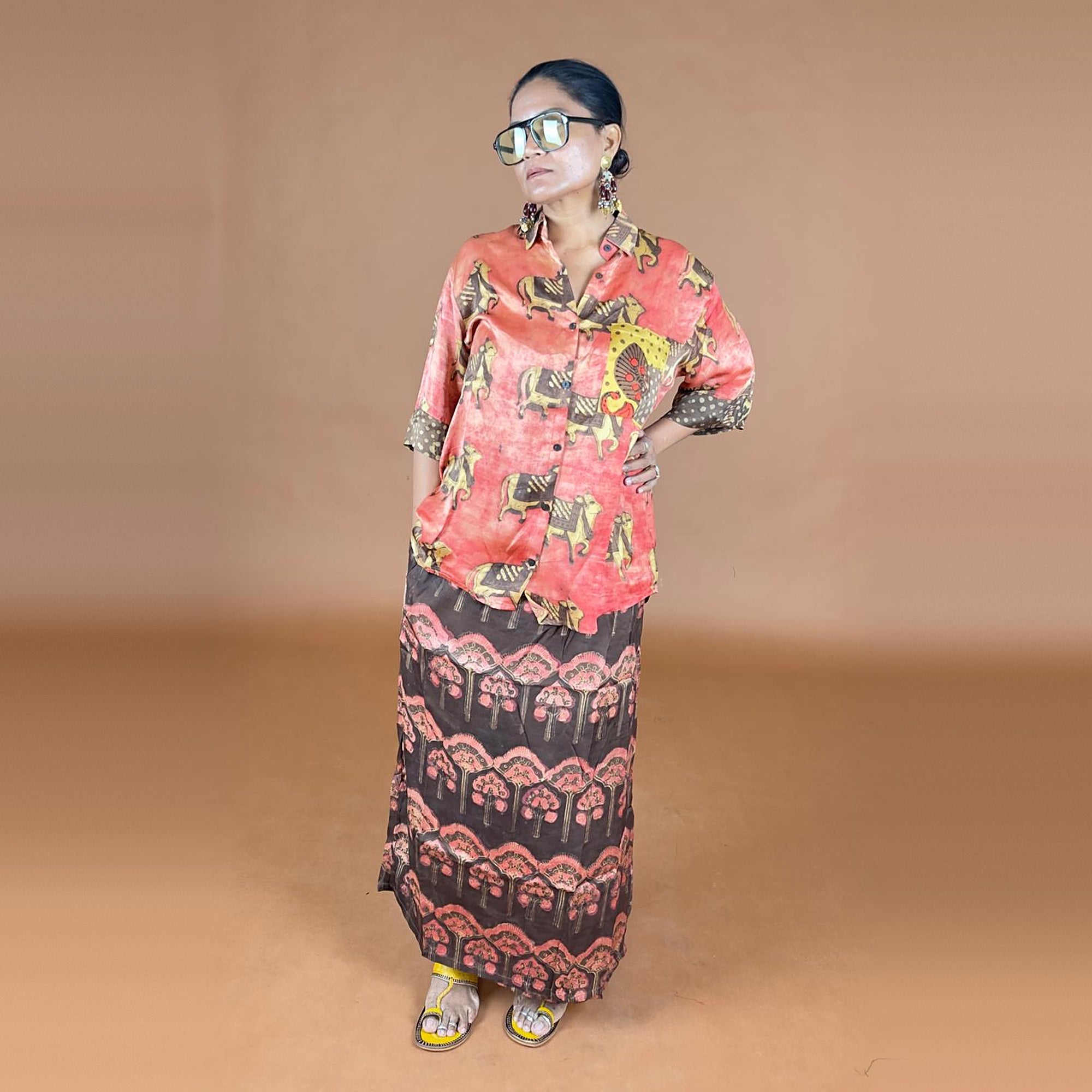 Bagru Hand Printed Wraparound Skirt