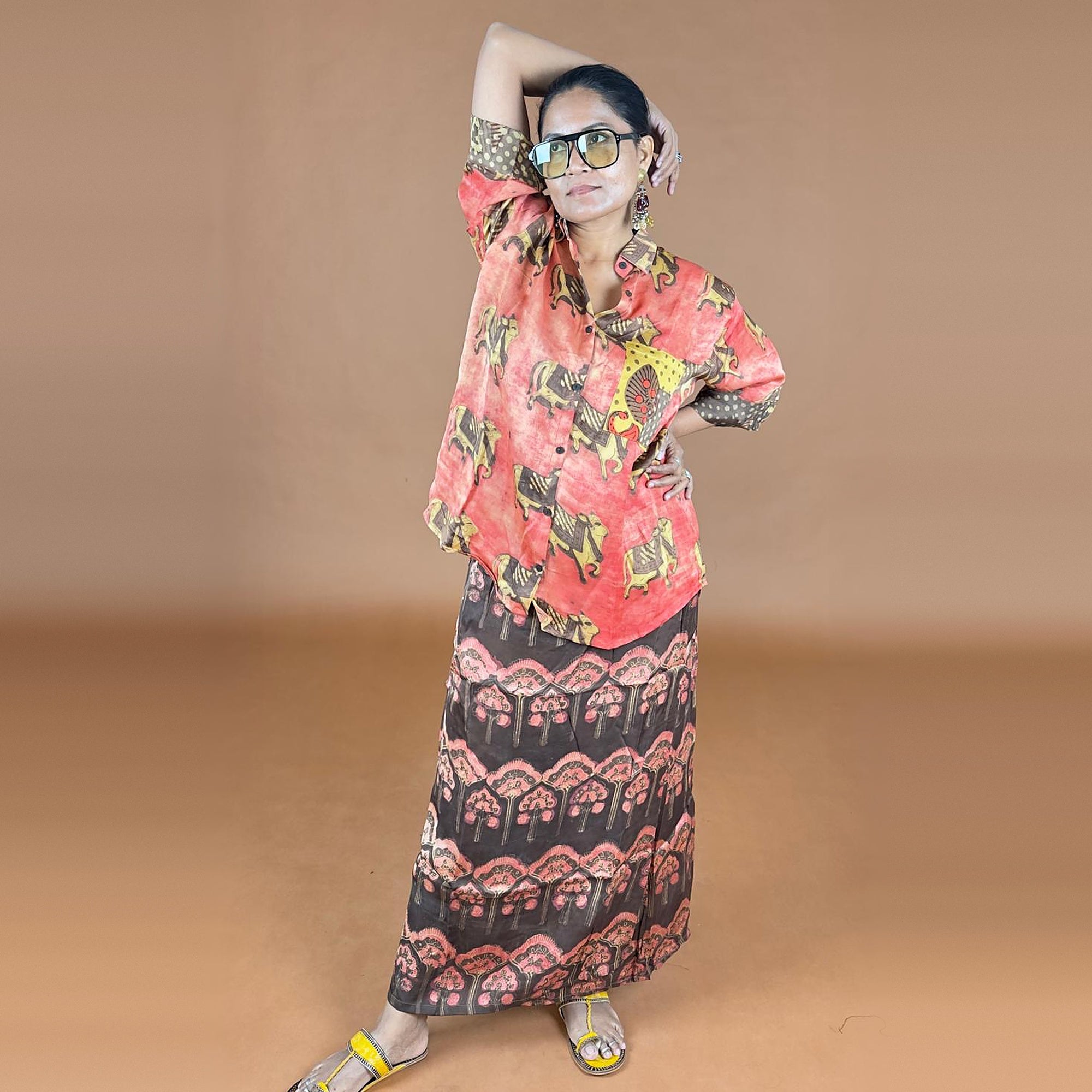 Bagru Hand Printed Wraparound Skirt