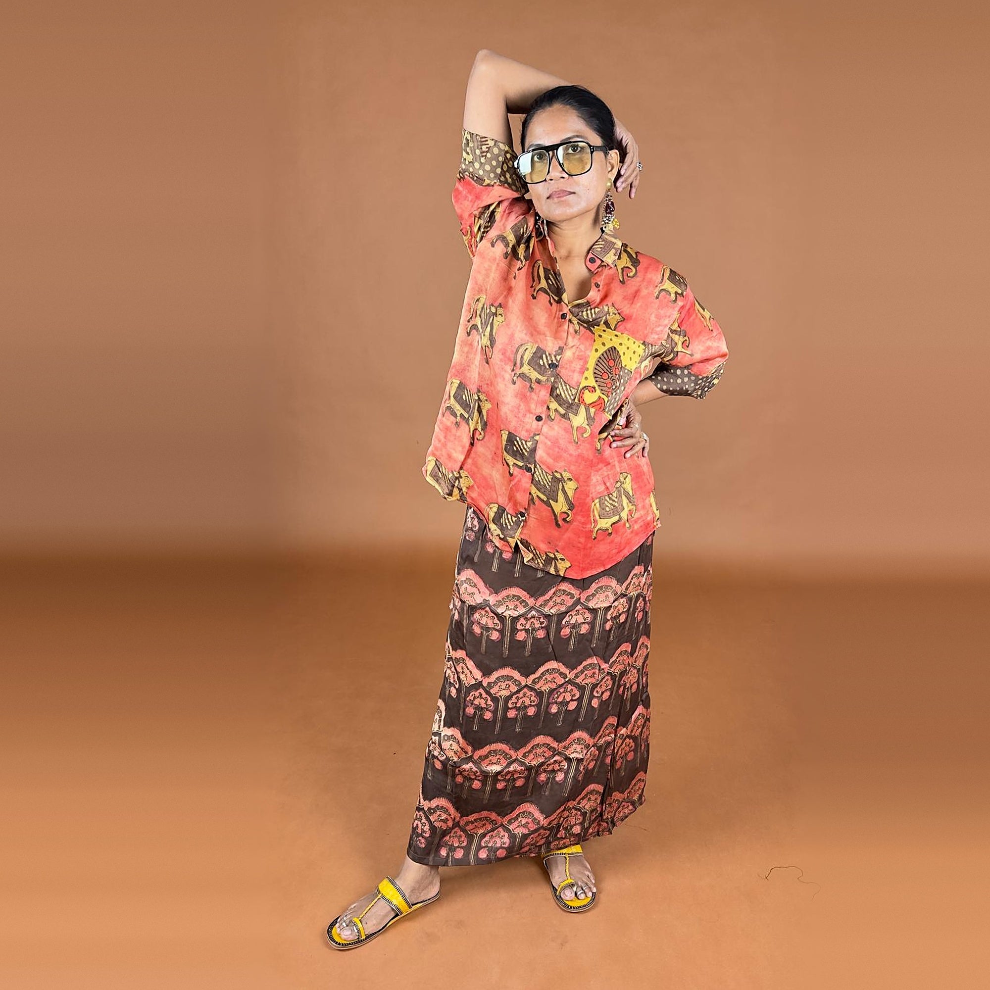 Bagru Hand Printed Wraparound Skirt