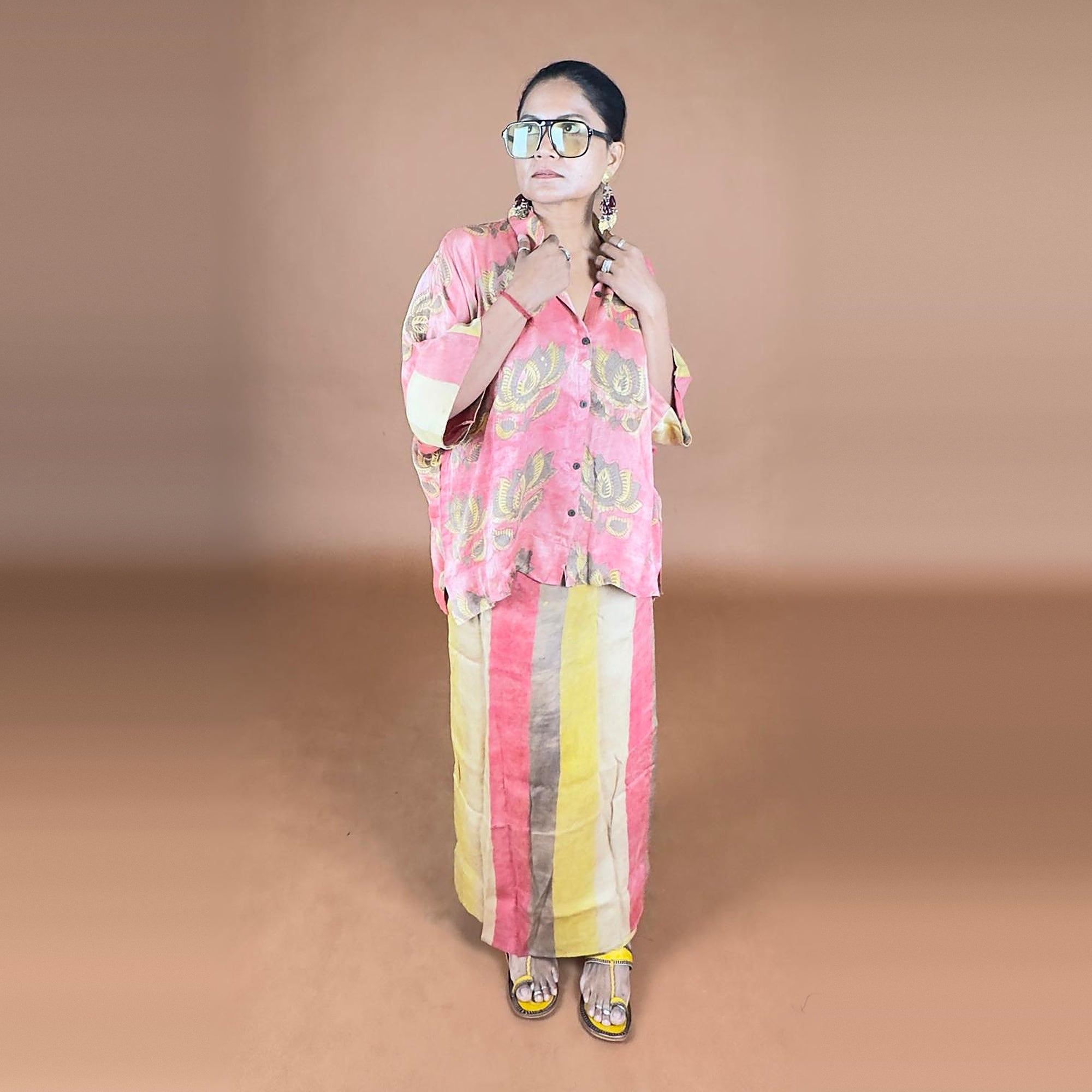 Bagru Hand Printed Modal Silk Shirt