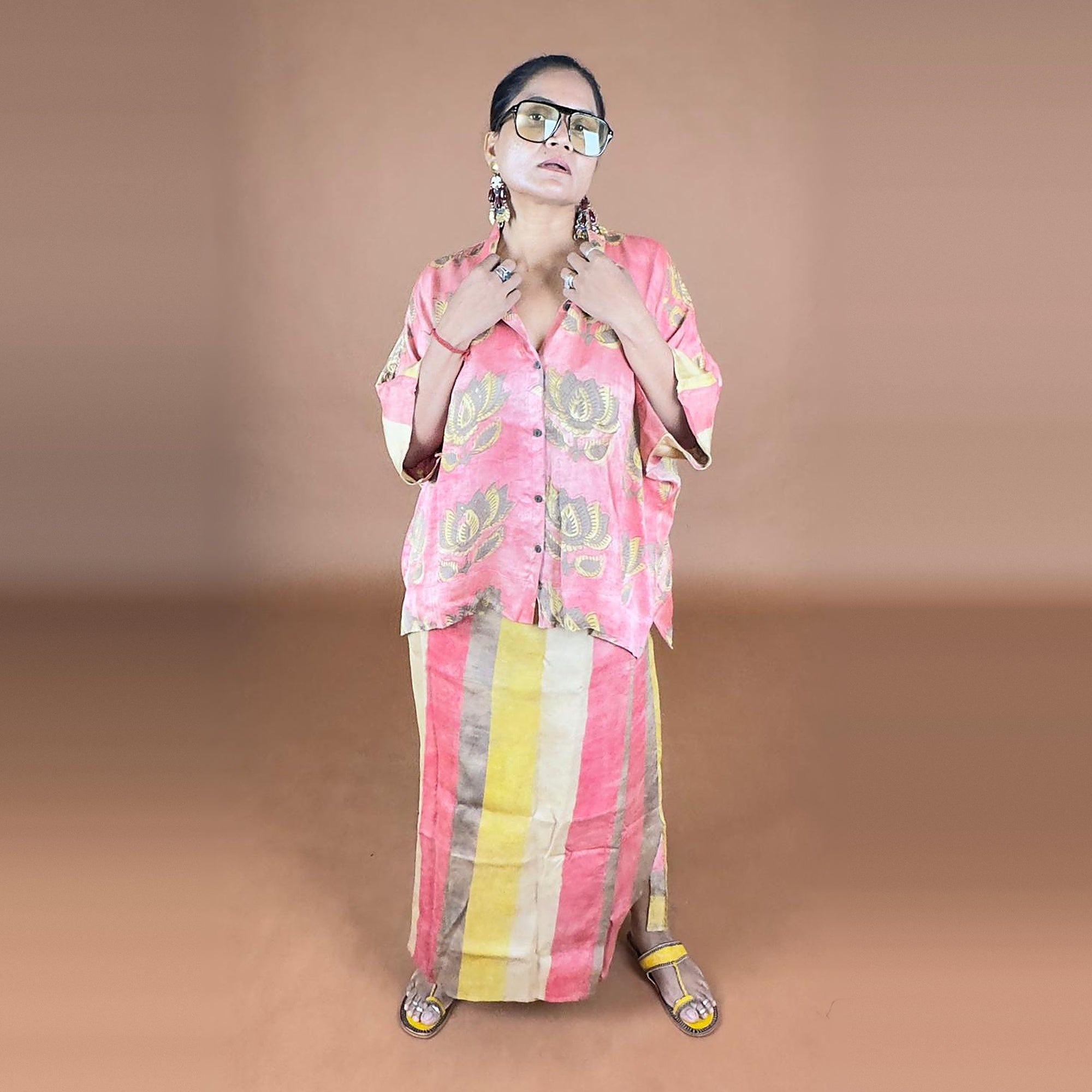 Bagru Hand Printed Modal Silk Shirt