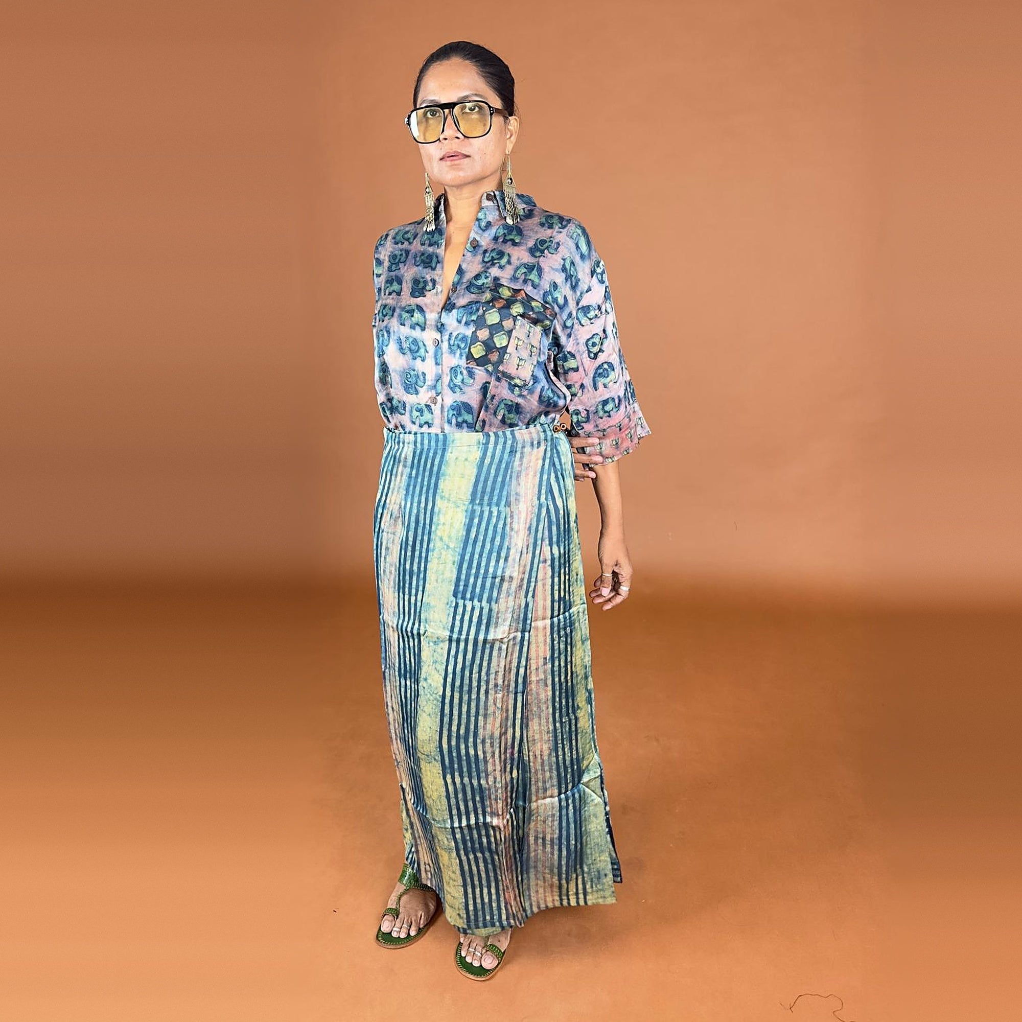 Bagru Hand Printed Modal Silk Shirt
