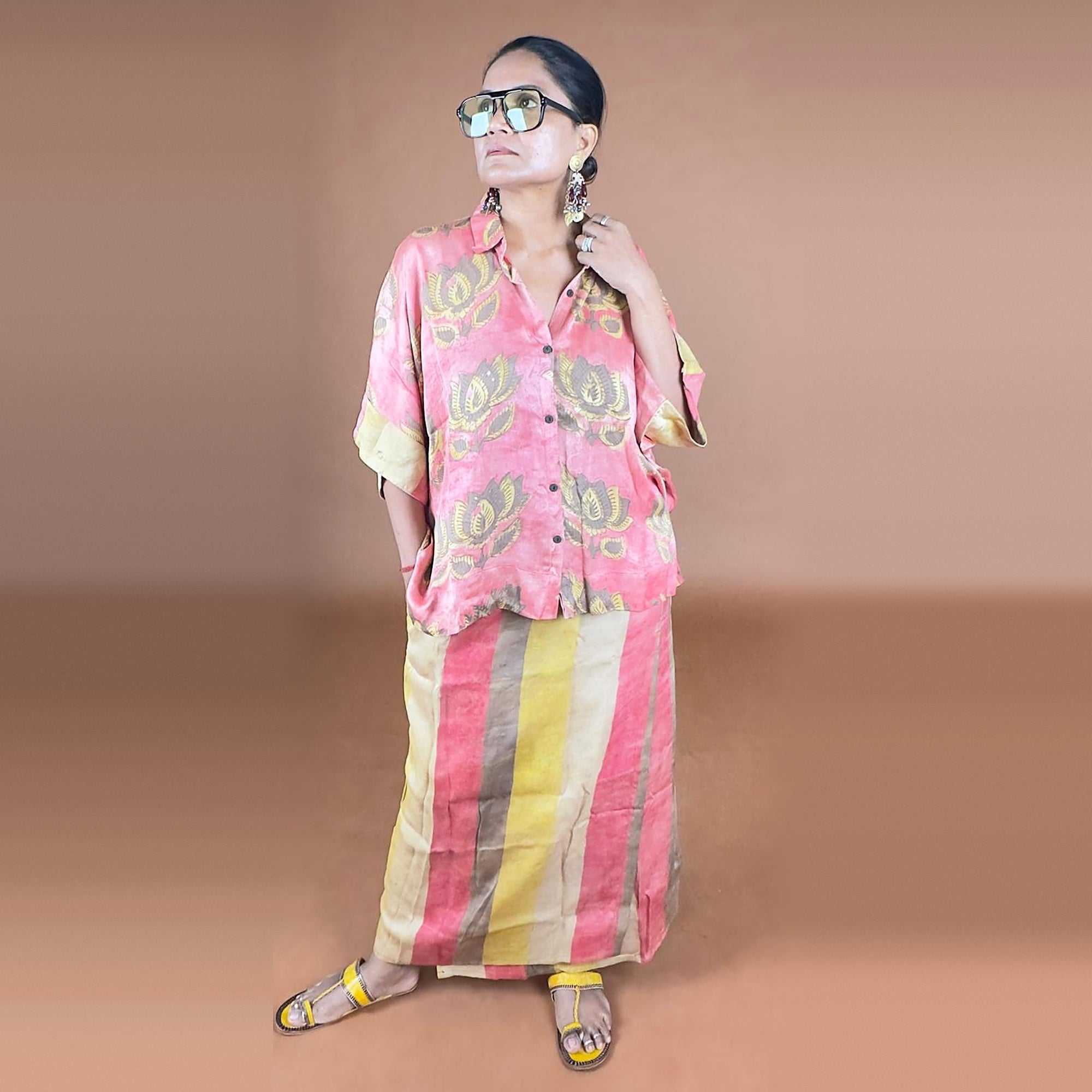 Bagru Hand Printed Modal Silk Shirt