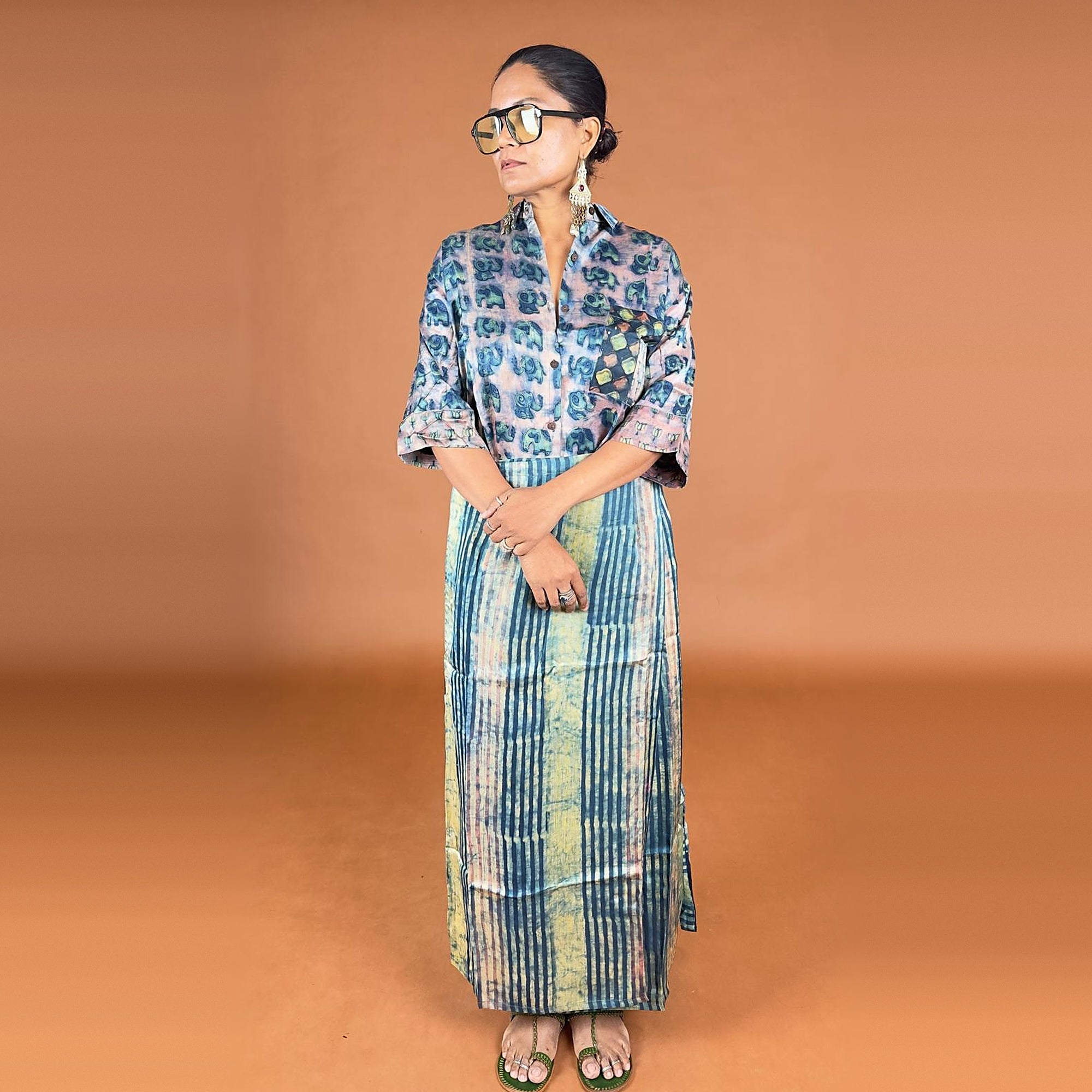 Bagru Hand Printed Modal Silk Shirt
