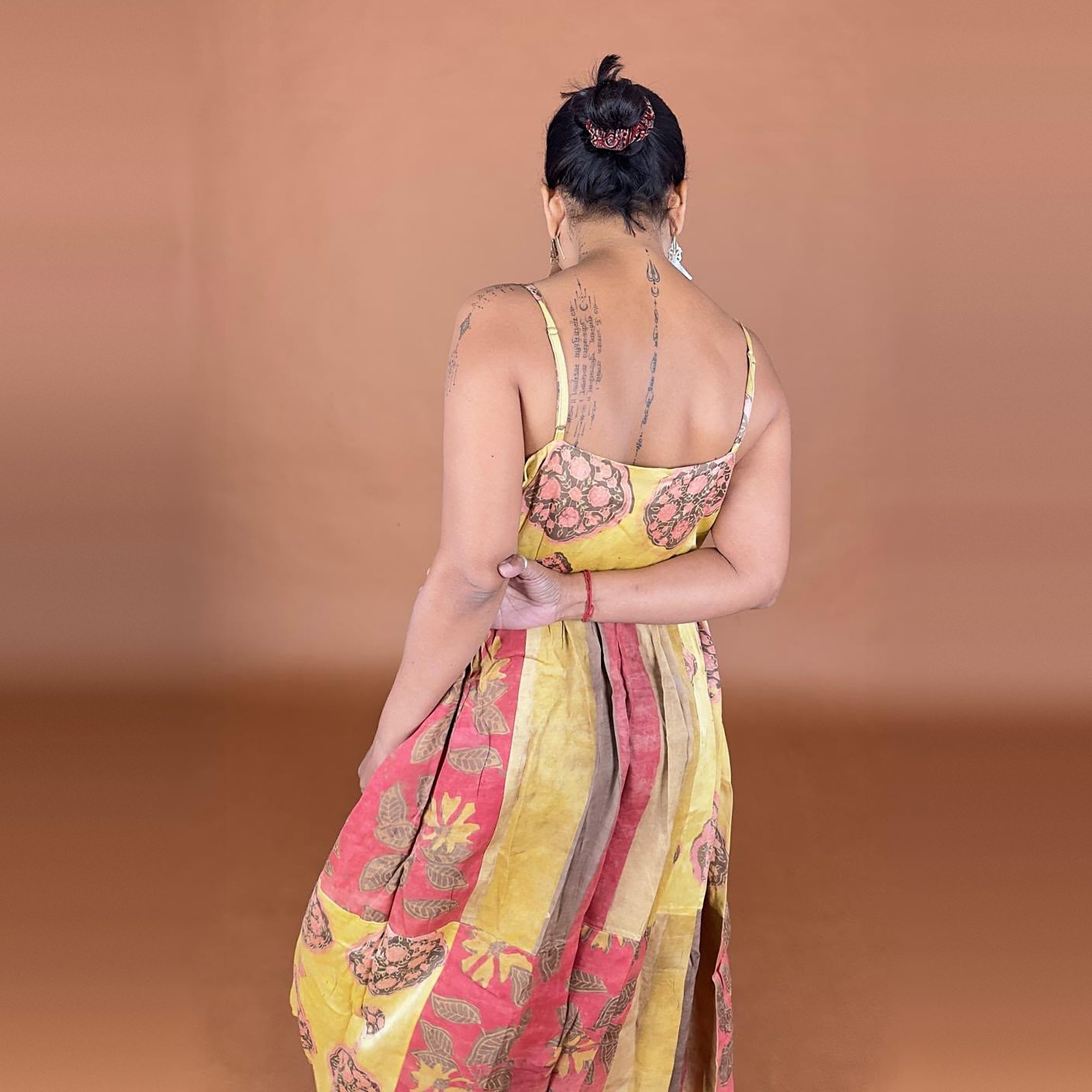 Bagru Hand Printed Rustic Pink Dress
