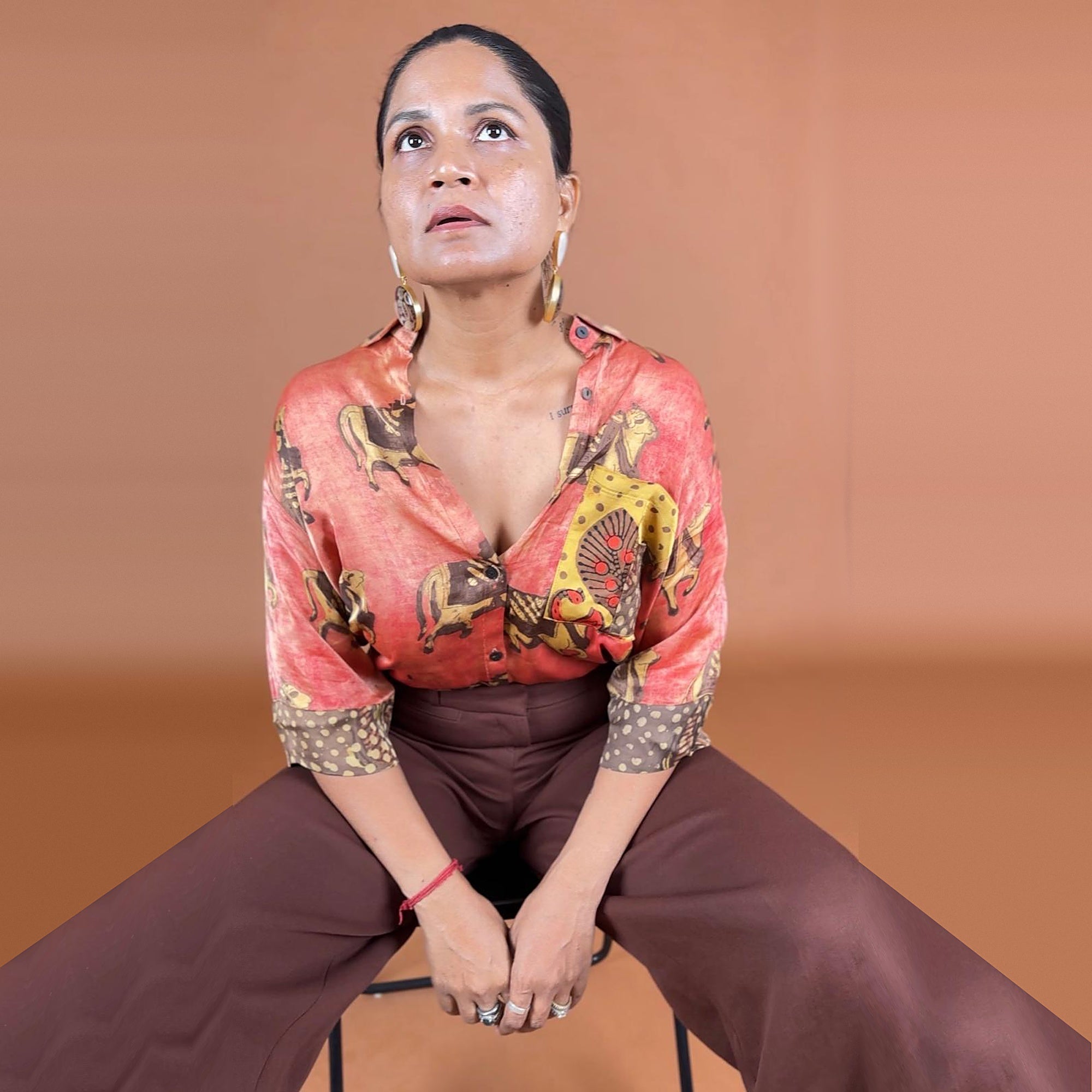 Bagru Silk Rustic Pink Shirt
