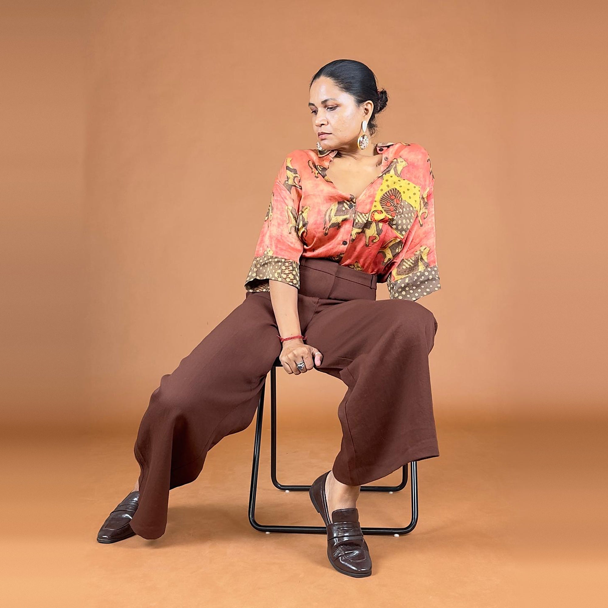 Bagru Silk Rustic Pink Shirt