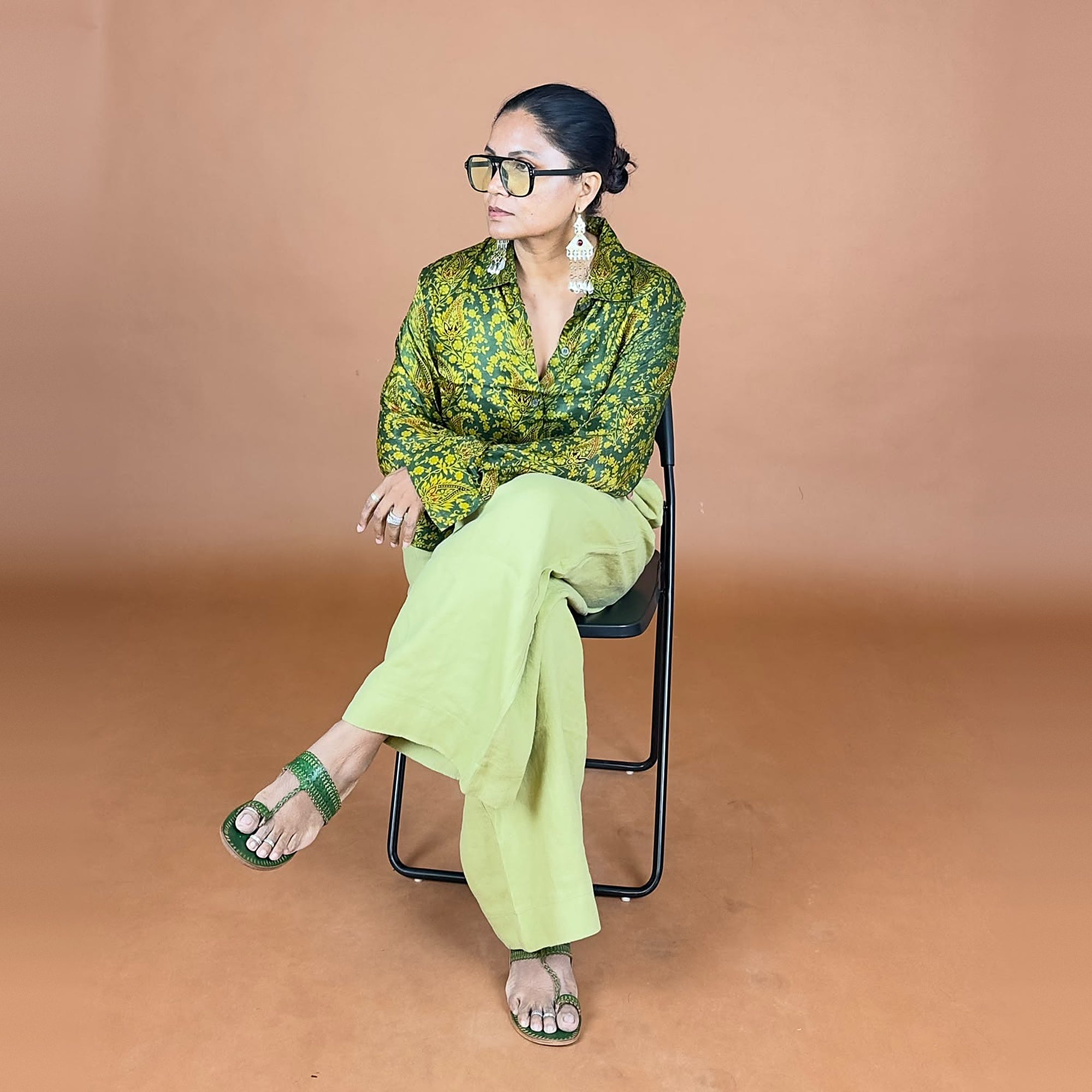 Green Modal Silk Shirt