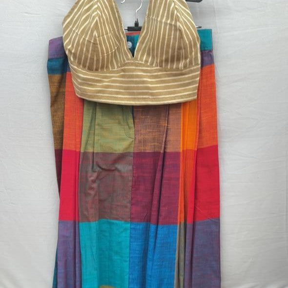 Multicolour Handloom Madras Checks Cotton Skirt