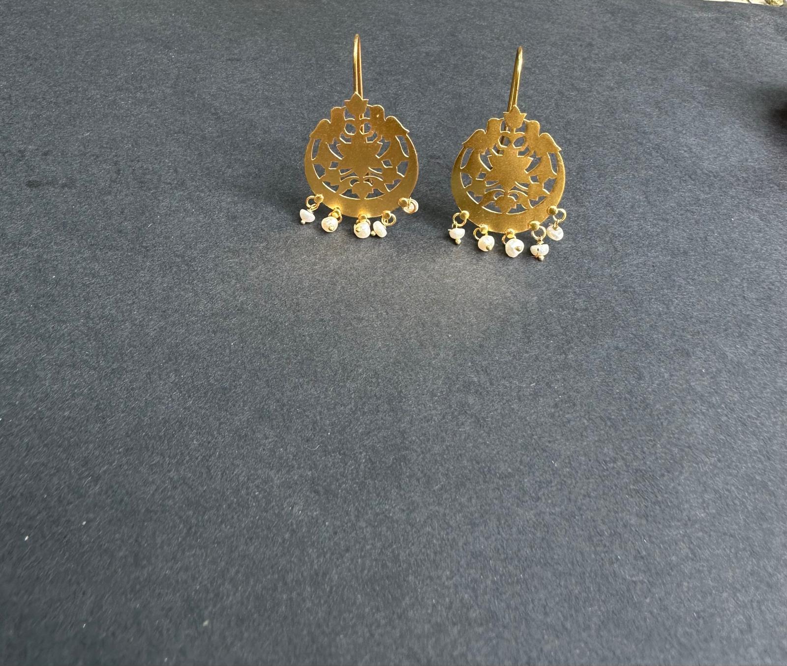 22K Gold Polish Silver Jaal Dangler