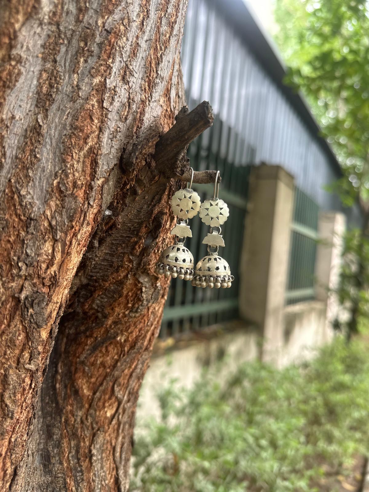 Vintage Afghani Silver Jhumki