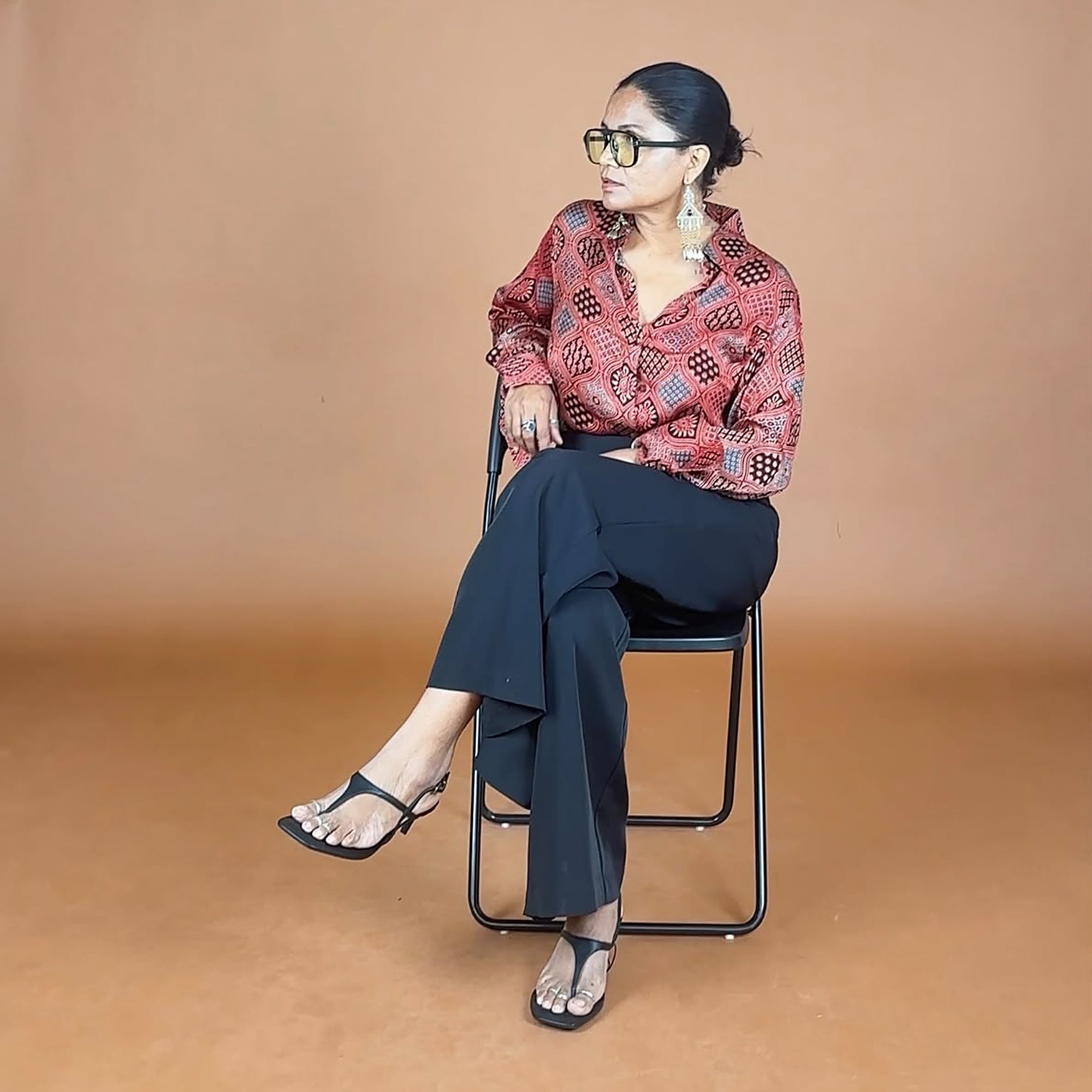 Red Modal Silk Shirt
