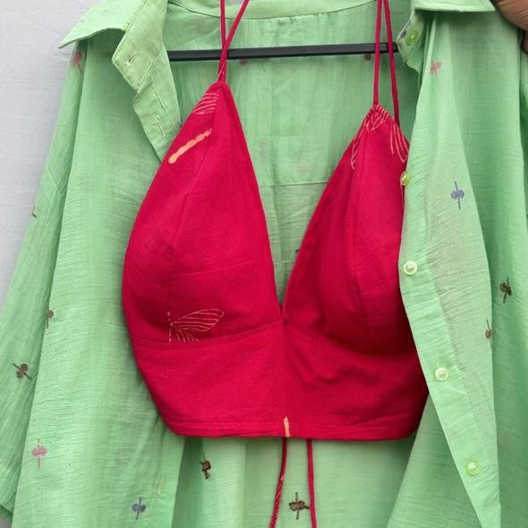 Pistachio Green Handloom Jamdani Shirt