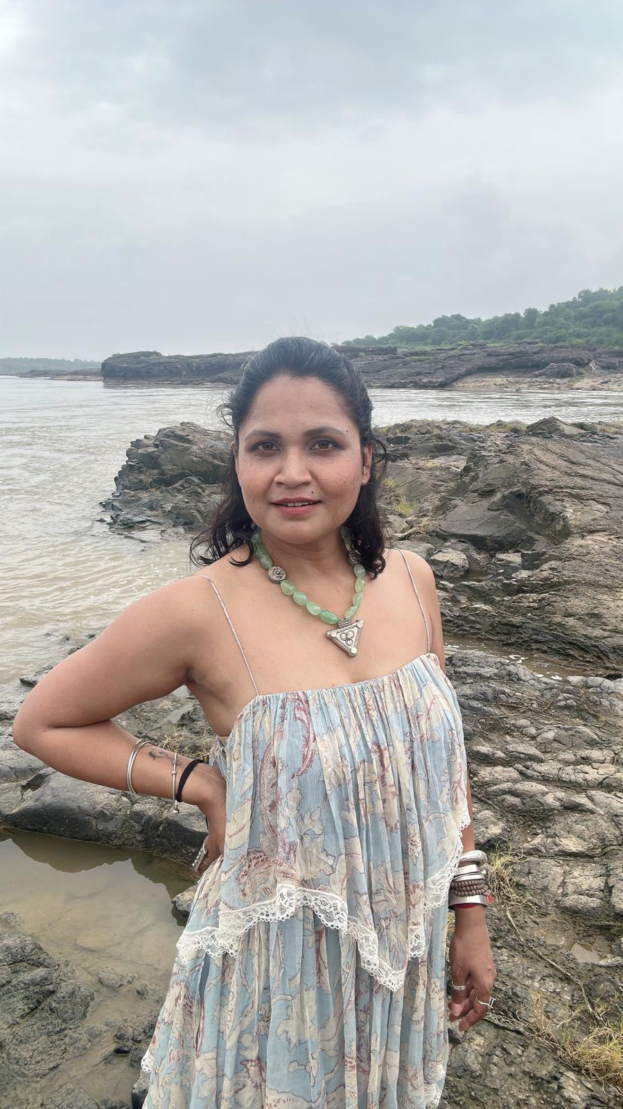 Aventurine Vintage Silver Necklace