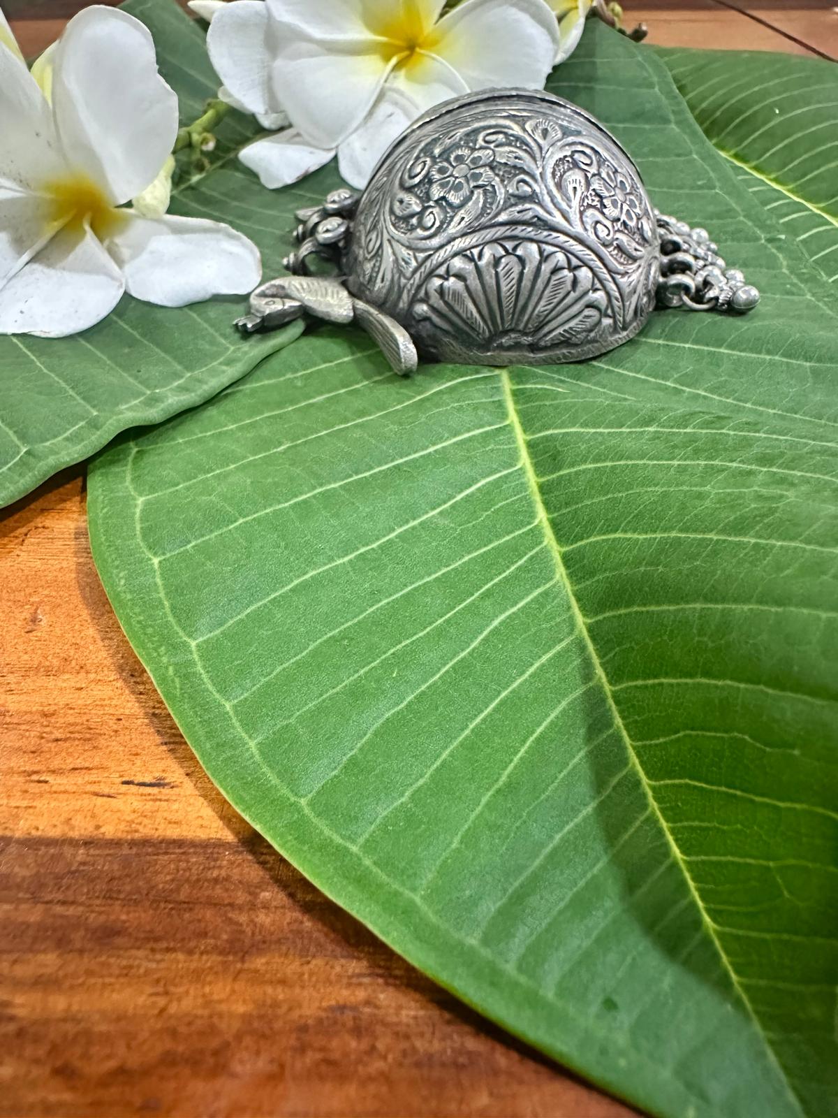 Antique Peacock Motif Silver Pendant