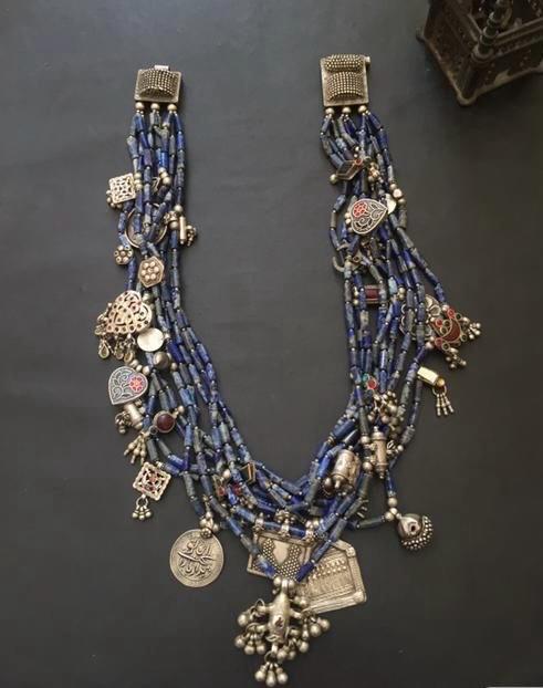Lapiz Lazuli Vintage Silver Statement Neckpiece