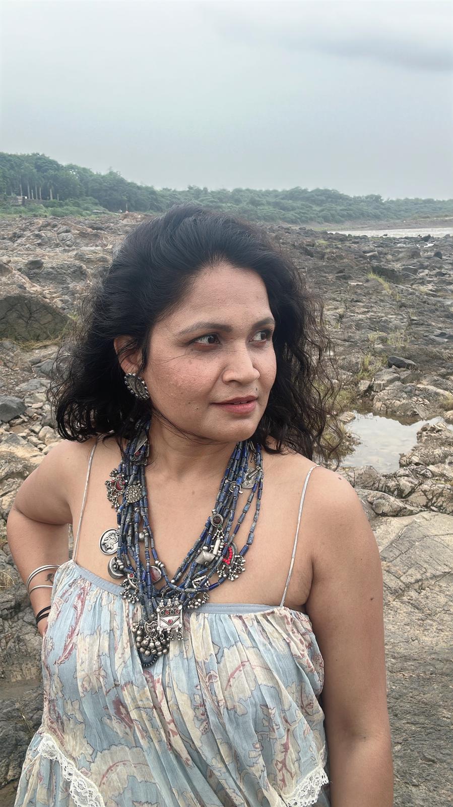 Lapiz Lazuli Vintage Silver Statement Neckpiece