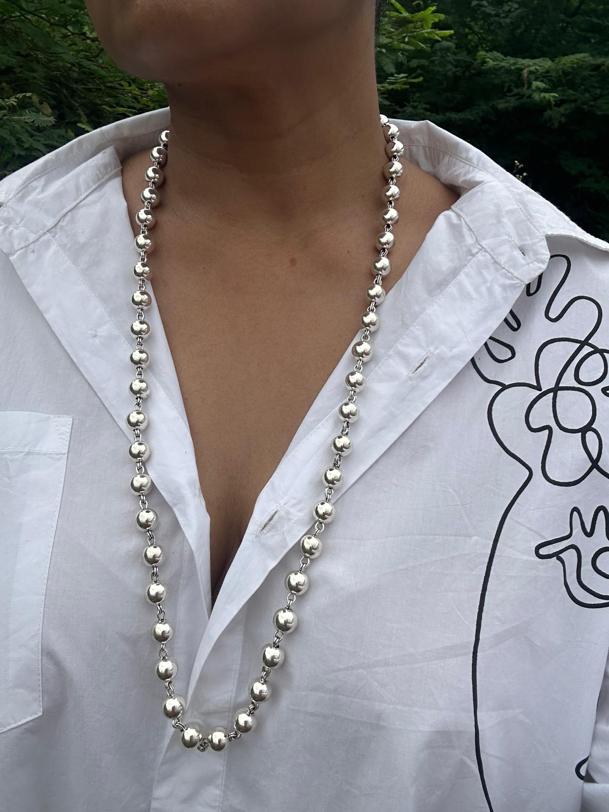 Silver Ball Beads Mala