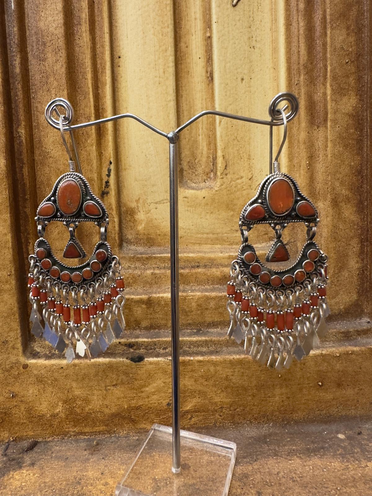 Afghani Silver Coral Dangler