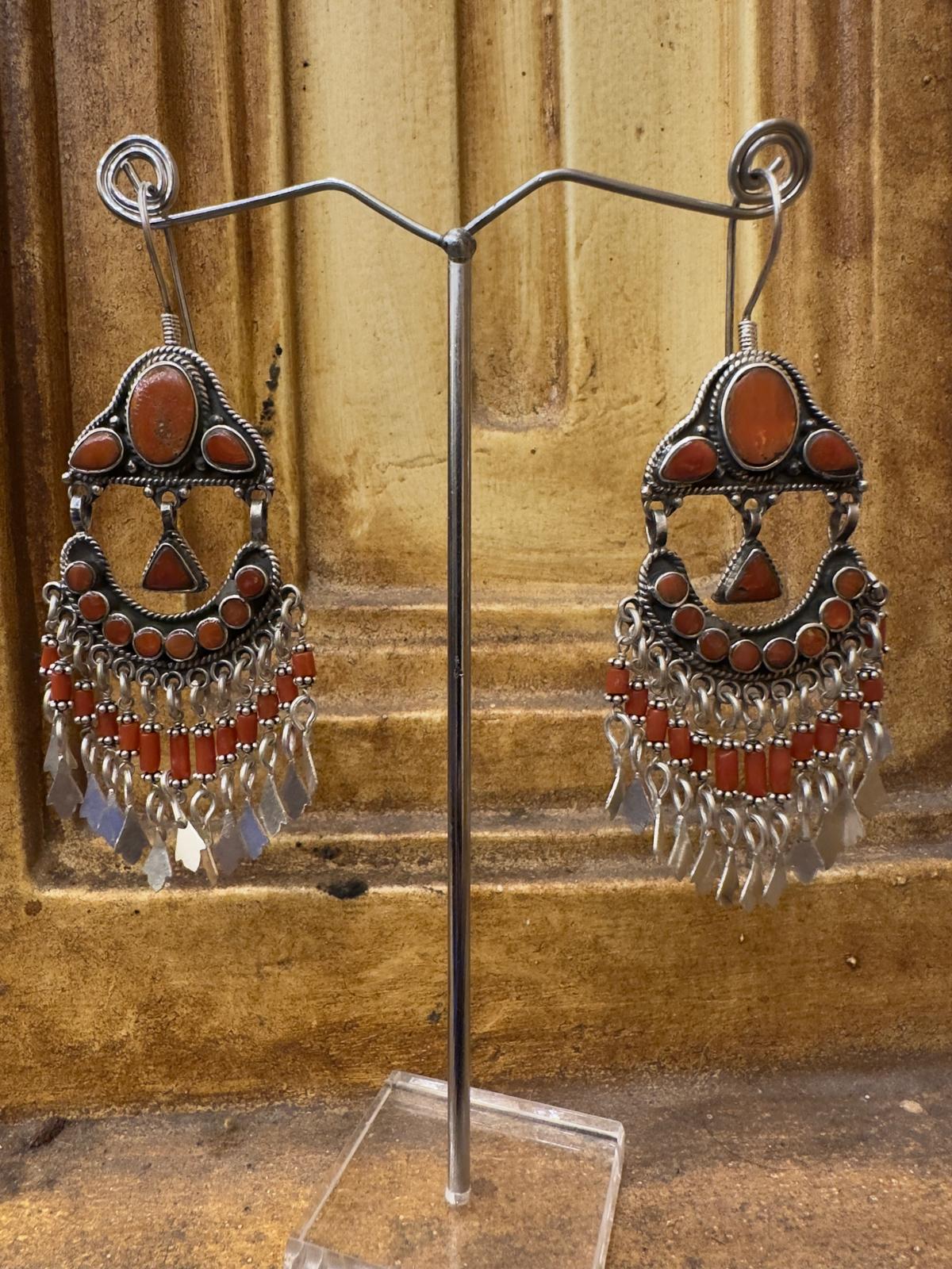 Afghani Silver Coral Dangler