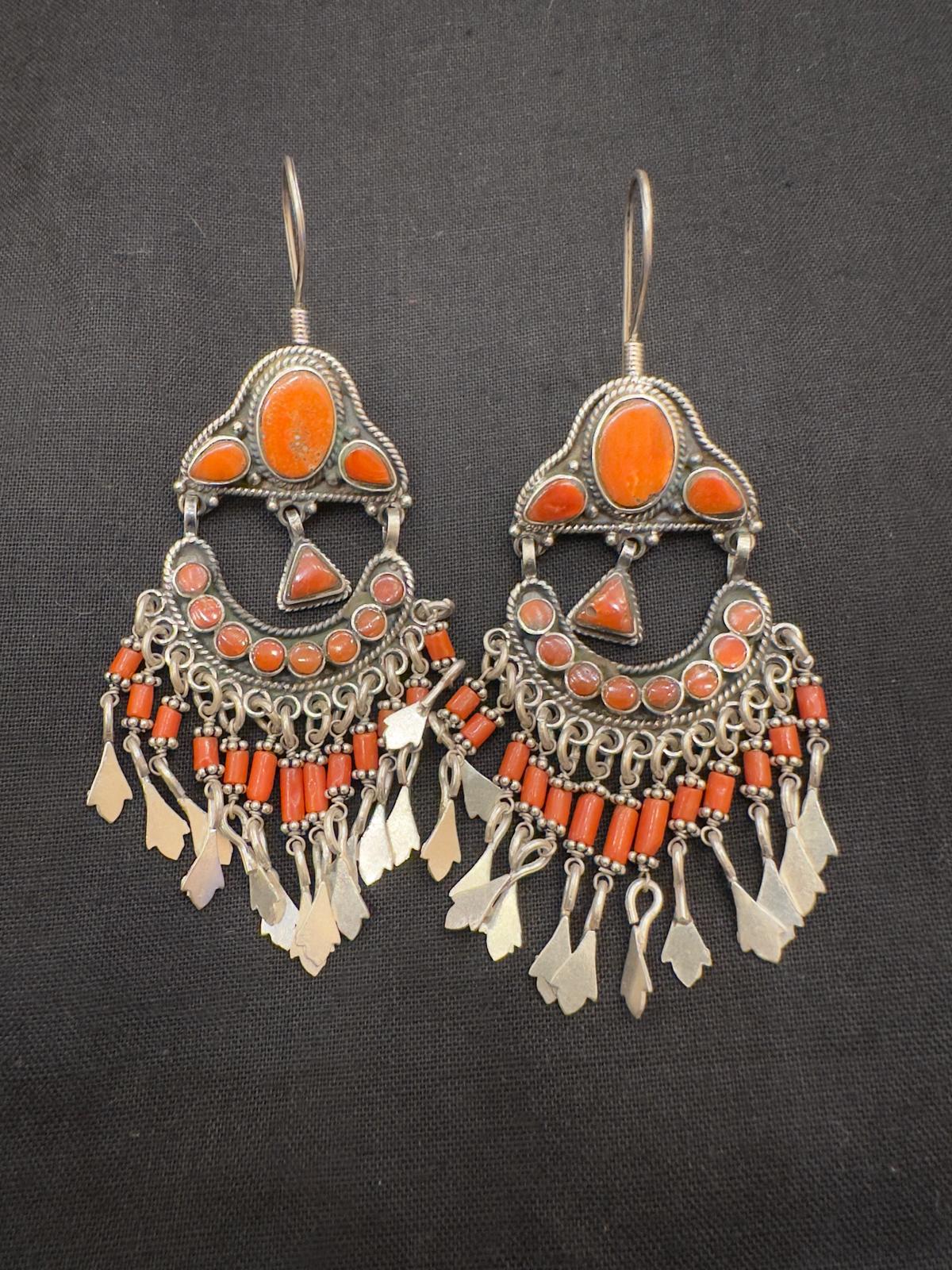 Afghani Silver Coral Dangler
