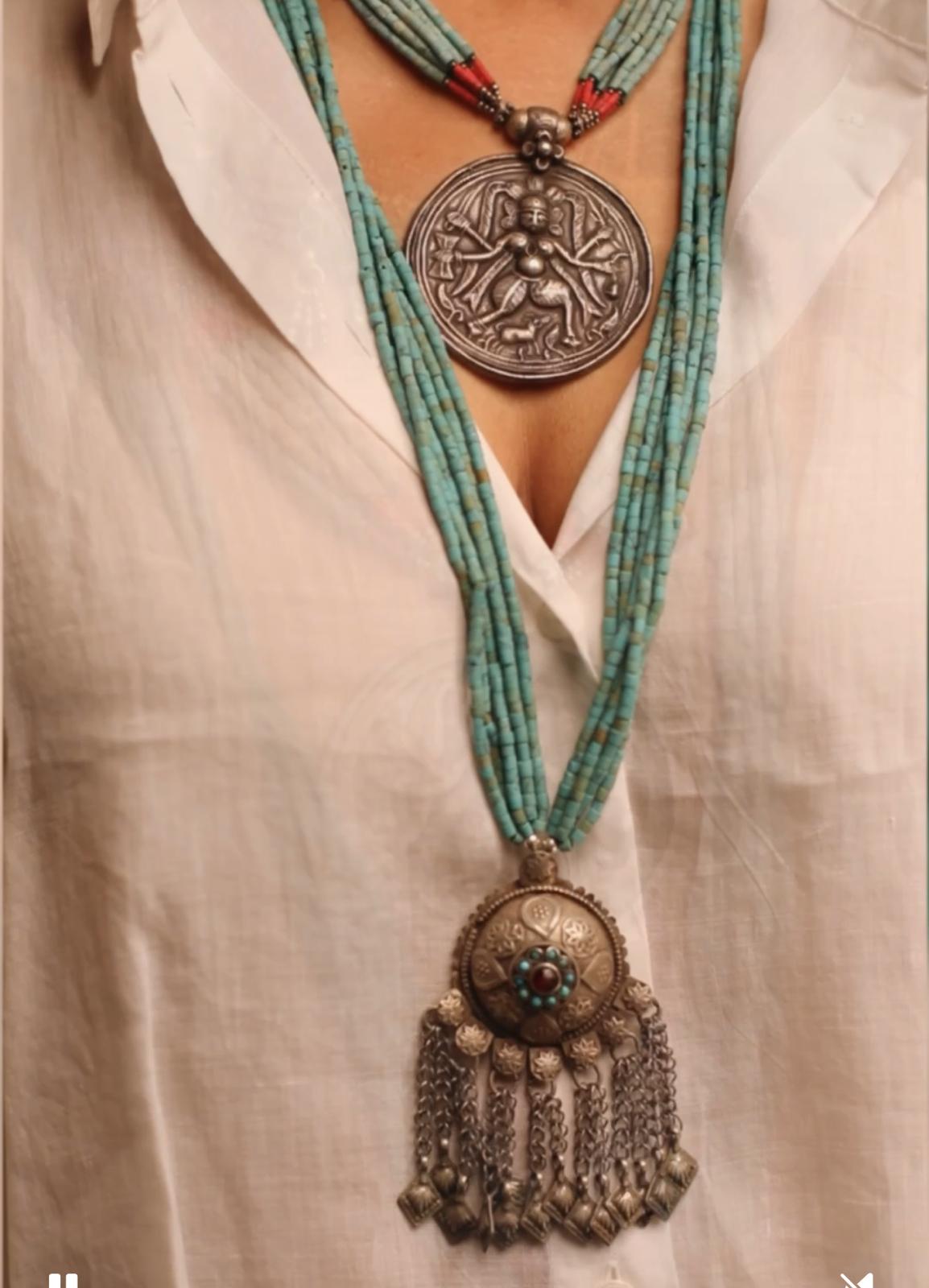 Turquoise Vintage Long Necklace