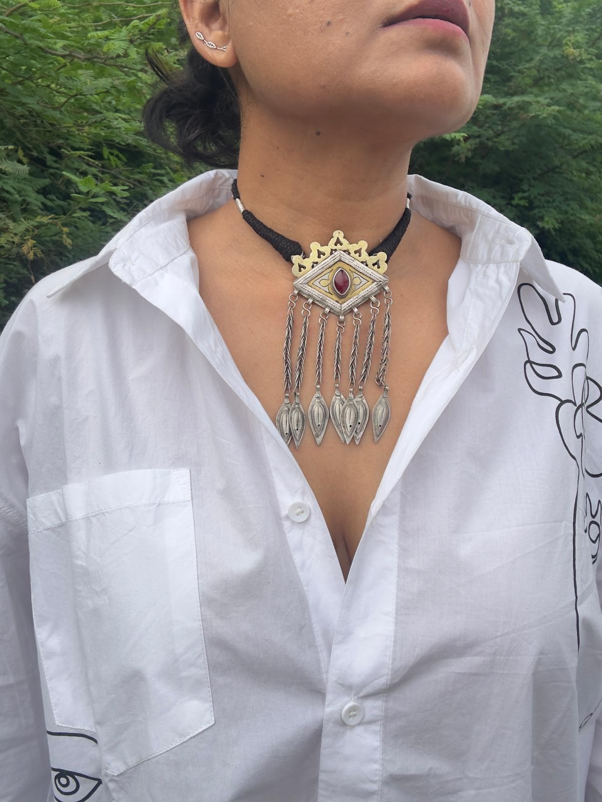 Vintage Afghani Silver Neckpiece