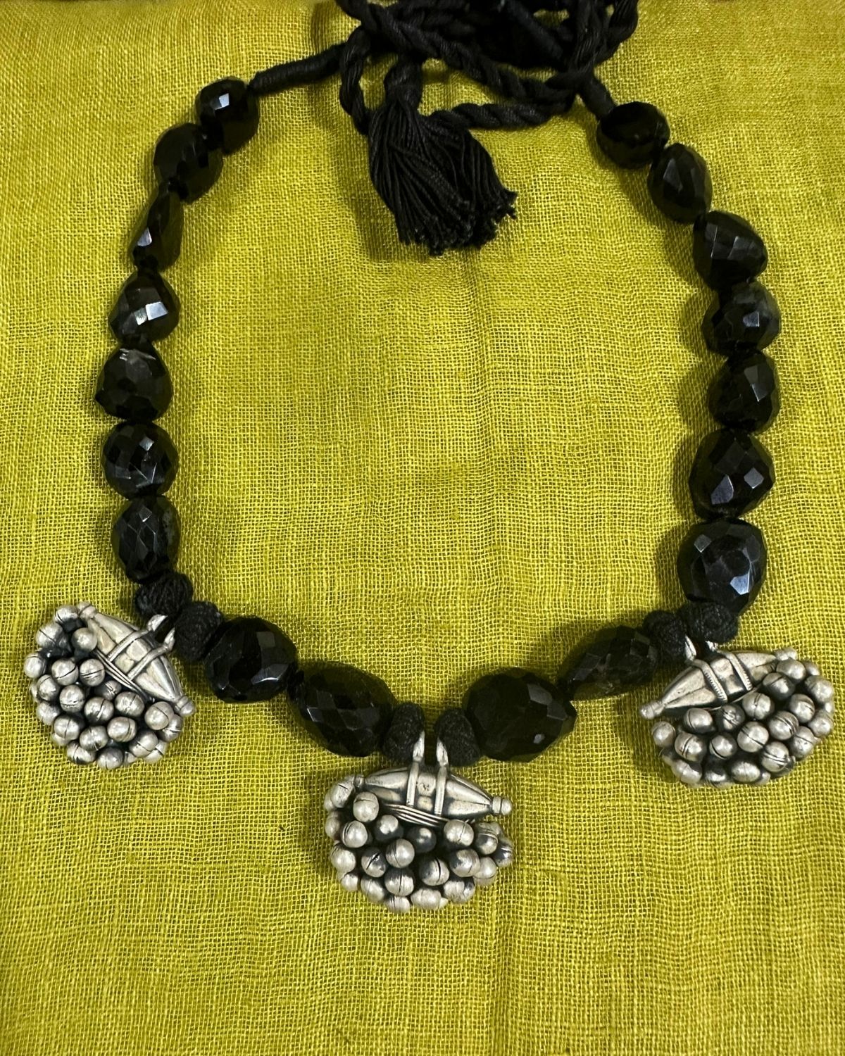 Black Onyx Stone with Ghungroo Necklace