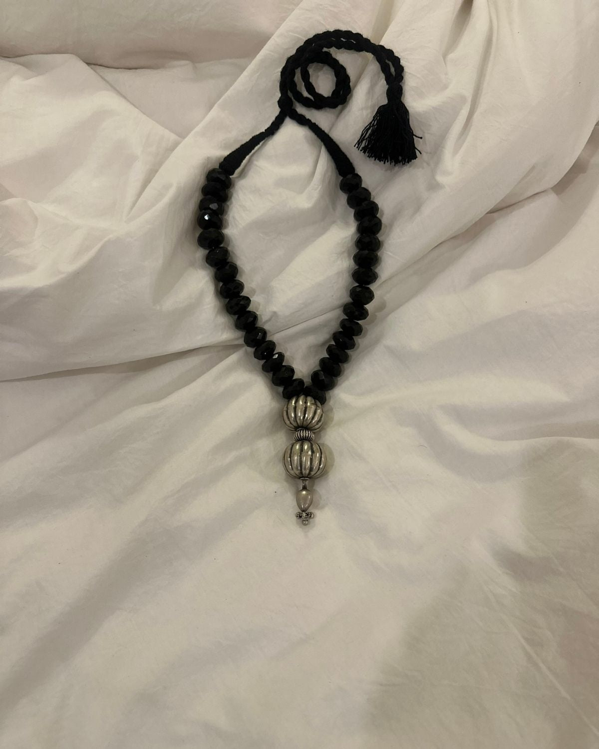 Black Onyx Tribal Beads Necklace