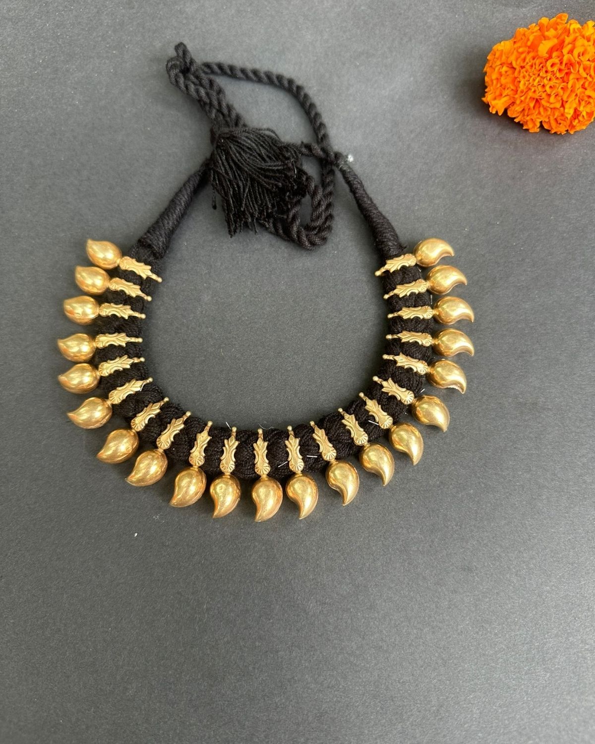 Gold Polish Mango Beads Necklace