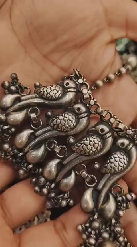 Silver Parrot Motif Necklace