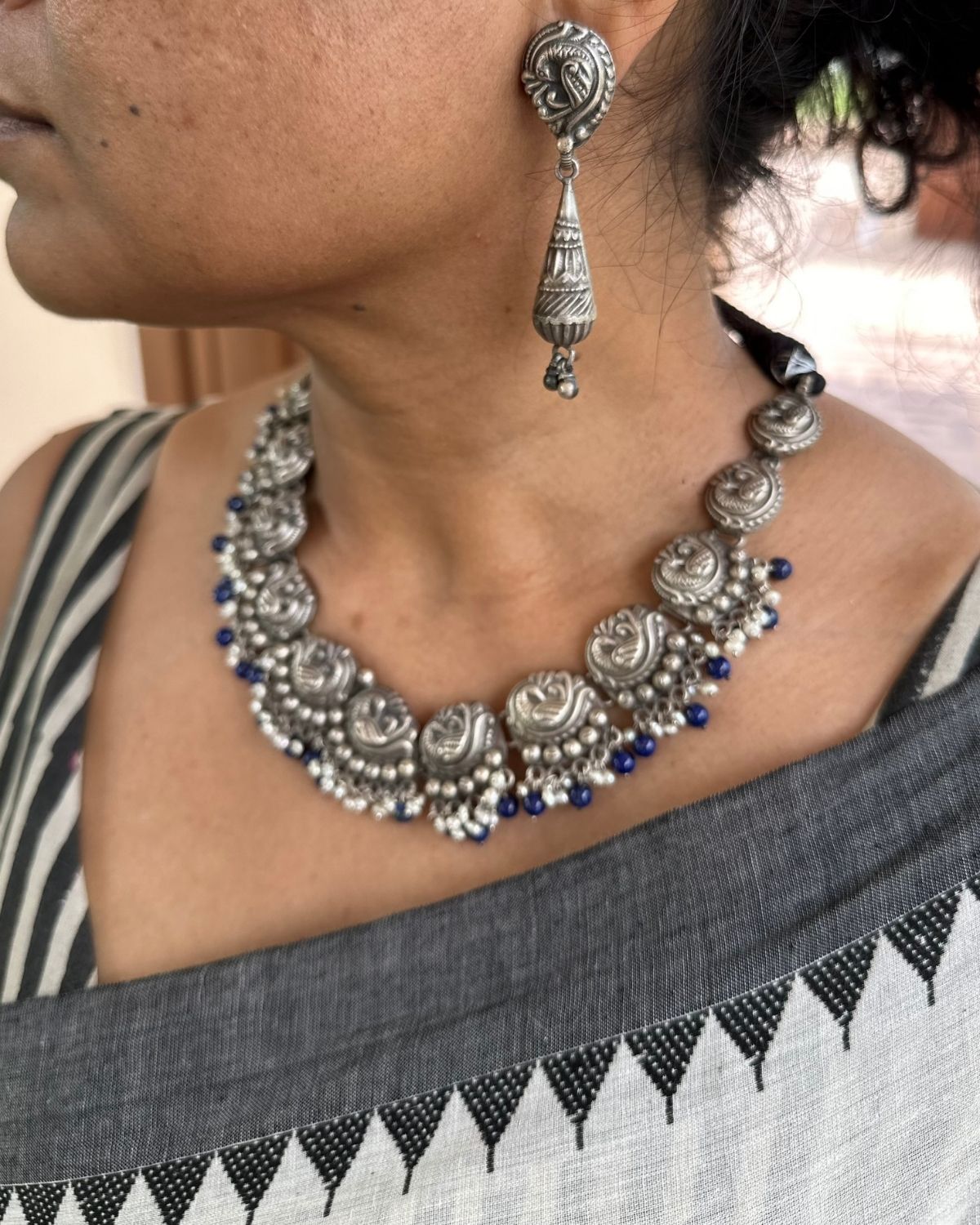 Traditional Peacock Motif Necklace