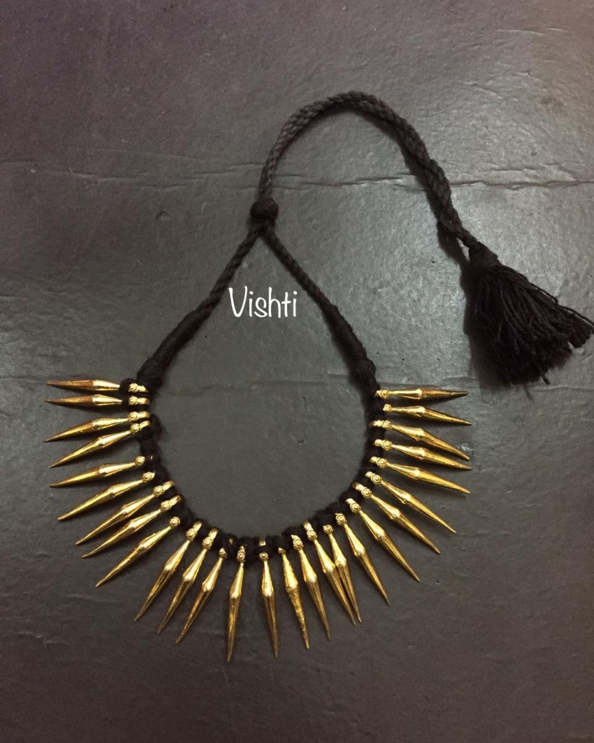 Tribal Black gold polish silver chokar