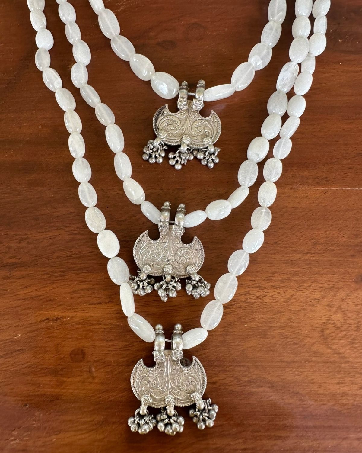 White Quartz Stone with Vinatge Pendant